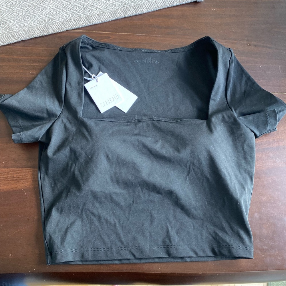 Chic Black Square Neck Bodysuit